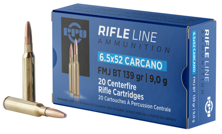 PPU PP6CF Metric Rifle 6.5x52mm Carcano 139 gr Full Metal Jacket (FMJ) 20 Bx/ 1