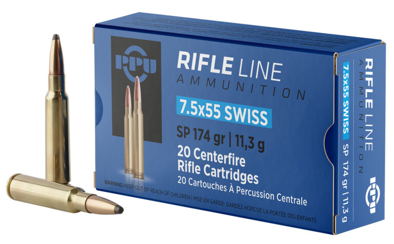 PPU PP7SS Metric Rifle  7.5x55mm Swiss 174 gr Soft Point (SP) 20 Bx/ 10 Cs