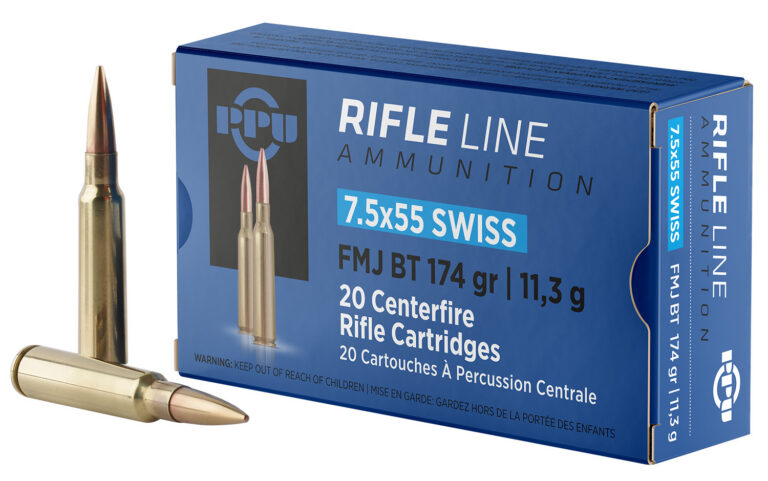 PPU PP7SF Metric Rifle  7.5x55mm Swiss 174 gr Full Metal Case (FMC) 20 Bx/ 10 Cs