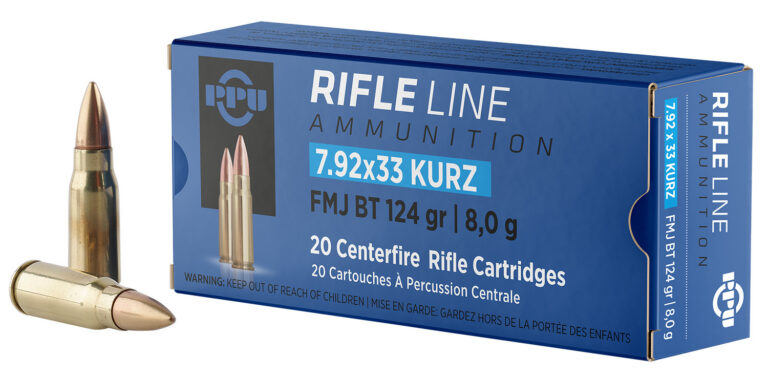 PPU PP7K Metric Rifle  7.9x33mm Kurz 124 gr Full Metal Jacket (FMJ) 20 Bx/ 10 Cs
