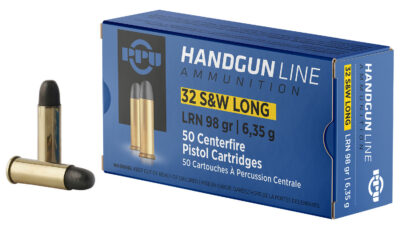 PPU PPH32SW Handgun  32 S&W Long 98 gr Lead Round Nose (LRN) 50 Bx/ 10 Cs
