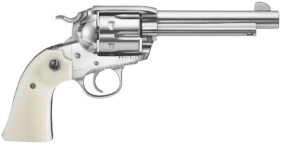 Ruger 5130 Vaquero 357 Mag/38 Special 6rd 5.50″ High Gloss Barrel, Cylinder & Frame, Simulated Ivory Grip, Transfer Bar Safety, Bisley Style Hammer