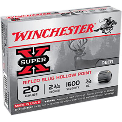 Winchester Ammo X20RSM5VP Super X  20Gauge 2.75″ 3/4oz Rifled Slug Shot 15 Per Box/10 Case