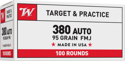 Winchester Ammo USA380VP USA  380 ACP 95 gr Full Metal Jacket (FMJ) 100 Bx/ 5 Cs