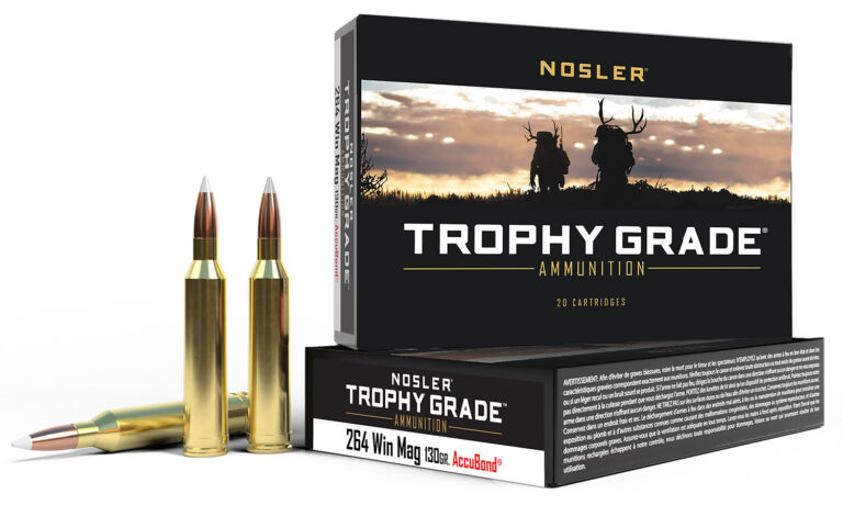 Nosler 60019 Trophy Grade 264 Win Mag 130 gr AccuBond 20 Bx/ 10 Cs