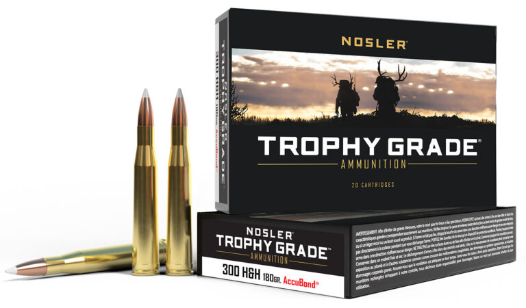 Nosler 60060 Trophy Grade 300 H&H Mag 180 gr AccuBond 20 Bx/ 10 Cs