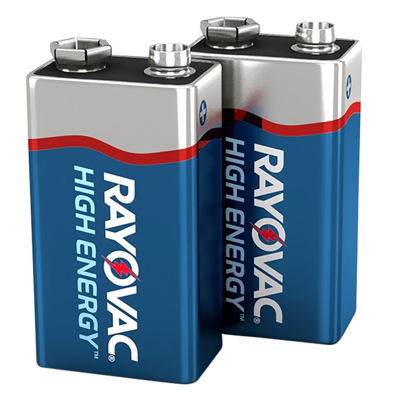 Rayovac A16042J 9V HIGH ENERGY Alkaline Batteries Silver/Blue 9 Volts 565 mAh (2) Single Pack