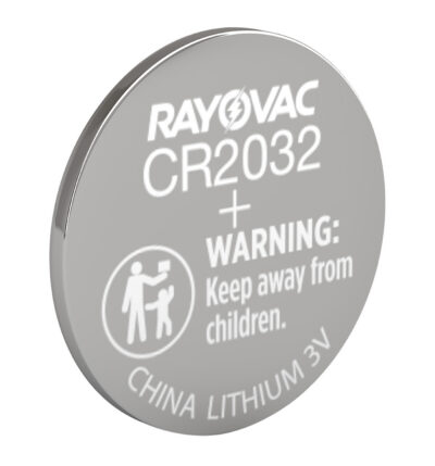 Rayovac KECR20321 CR2032 Lithium Coin Cell  Silver 3.0 Volts 225 mAh