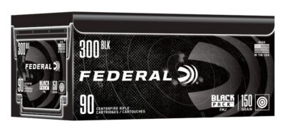 FEDERAL BLACK PACK 300 BLACKOUT 150 GRAIN FULL METAL JACKET BOAT-TAIL 1900 FPS FC300BLKBF 90RD