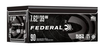 FEDERAL BLACK PACK 7.62X39 124 GRAIN FULL METAL JACKET 2350 FPS FC76239BF 90RD