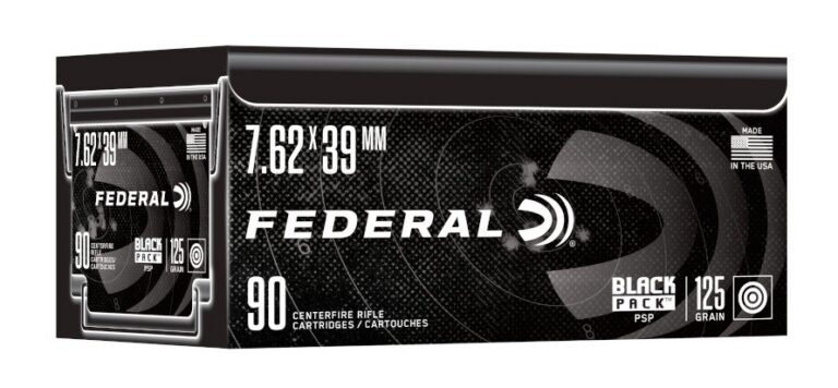 FEDERAL BLACK PACK 7.62X39 124 GRAIN FULL METAL JACKET 2350 FPS FC76239BF 90RD