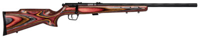 Savage Arms 25735 Mark II BRJ Full Size 22 LR 5+1 21″ Matte Black Spiral Fluted Barrel, Matte Black Drilled & Tapped Carbon Steel Receiver, Royal Jacaranda Fixed Laminate Stock, Right Hand