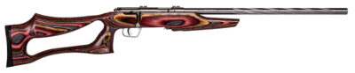 Savage Arms 25740 Mark II BSEV Full Size 22 LR 5+1 21″ Satin Spiral Fluted Barrel, Satin Drilled & Tapped Stainless Steel Receiver, Royal Jacaranda Thumbhole Laminate Stock, Right Hand
