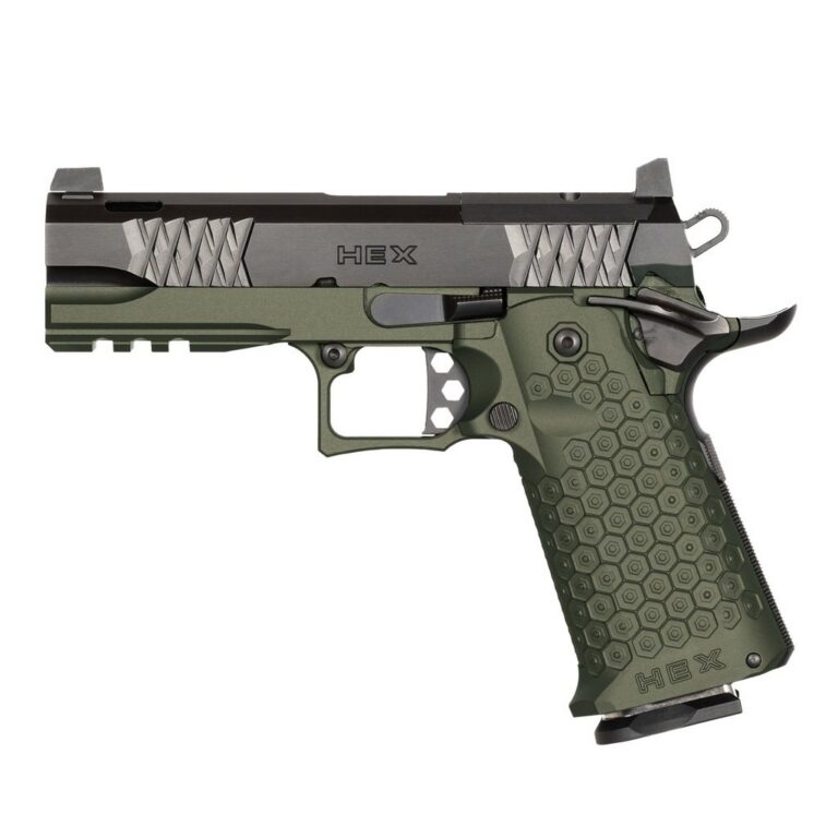Jacob Grey Hex Single Shot Pistol 25ACP – Green Frame Rose Barrel