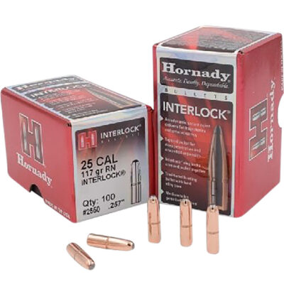INTERLOCK 25 CALIBER (0.257”) ROUND NOSE BULLETS INTERLOCK® 25 CALIBER (0.257”) 117GR ROUND NOSE 100/BOX