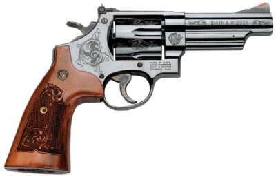 Smith & Wesson 150783 Model 29  44 Rem Mag or 44 S&W Spl Machine Engraved Blued Carbon Steel 4″ Barrel, 6rd Cylinder & N-Frame, Wood Engraved Grip