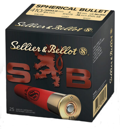 Sellier & Bellot SB410A Shotgun  410 Gauge 2.5″ 3 Pellets 000 Buck Shot 25 Bx/ 2
