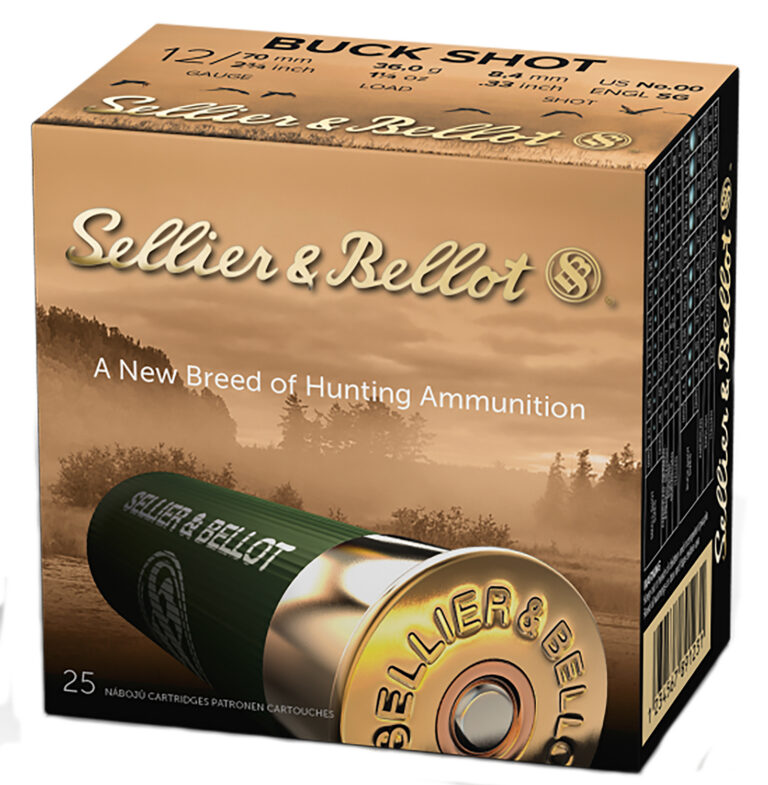 Sellier & Bellot SB12BSC Shotgun  12 Gauge 2.75" 12 Pellets 00 Buck Shot 25 Bx/