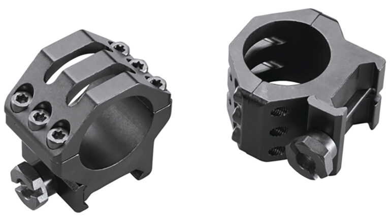 Weaver Classic 6Hole Skeleton Rings Matte Black 1" Medium Clamshell Pack