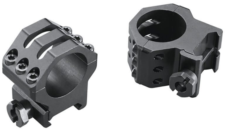 Weaver Classic 6Hole Skeleton Rings Matte Black 1" High Clamshell Pack