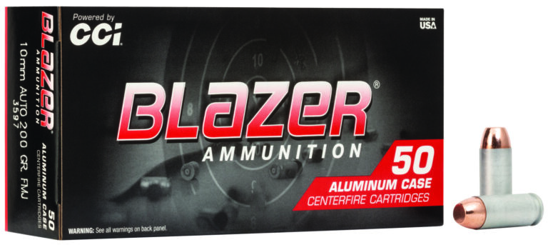 CCI 3597 Blazer 10mm Auto 200 gr Total Metal Jacket (TMJ) 50 Bx/ 20 Cs