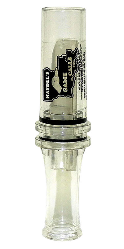Haydel’s Game Calls BC10 Big Barreled  Open Call Single Reed Mallard Sounds Attracts Ducks Clear Plastic