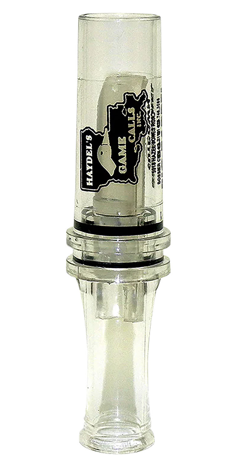 Haydel's Game Calls BC10 Big Barreled Open Call Single Reed Mallard Sounds Attracts Ducks Clear Plastic