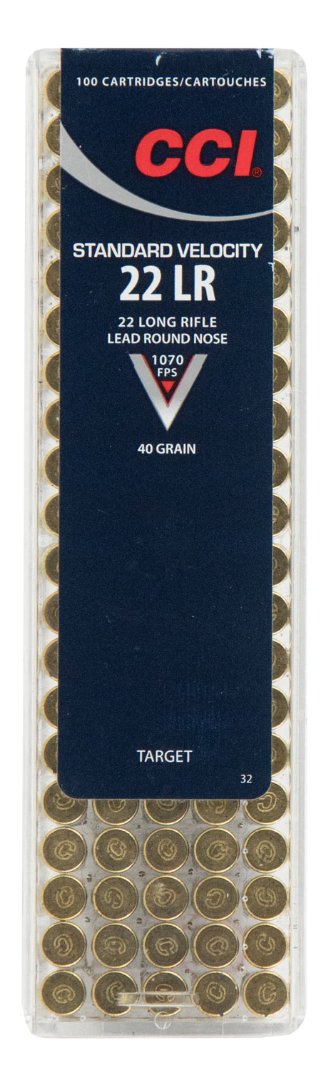 STANDARD VELOCITY AMMO 22 LONG RIFLE 40GR LEAD ROUND NOSE 22 LONG RIFLE 40GR LEAD ROUND NOSE 100/BOX