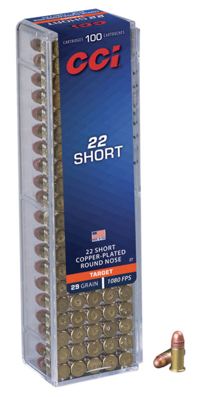 CCI 0027 Target & Plinking  22 Short 29 gr Copper-Plated Round Nose 100 Bx/ 50 C