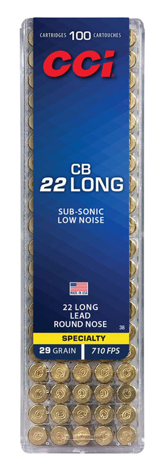 CB LONG AMMO 22 CB LONG 29GR LEAD ROUND NOSE 22 LONG 29GR CB LEAD ROUND NOSE 100/BOX