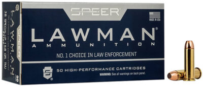 Speer 53750 Lawman  38Special+P 158gr Total Metal Jacket Round Nose 50 Per Box/20 Case