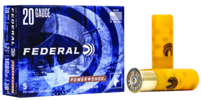 Federal F203SS2 Power-Shok Shotshell 20Gauge 2.75″ 7/8oz SabotSlug Shot 5 Per Box/50 Case