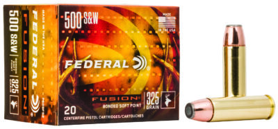 Federal F500FS2 Fusion  500 S&W Mag 325 gr Fusion Soft Point 20 Bx/ 10 Cs