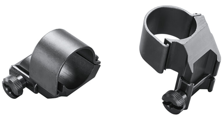 Weaver Classic Detachable Extended Rings Matte Black 1" Medium Top Mount Dual EXT Clam Pack