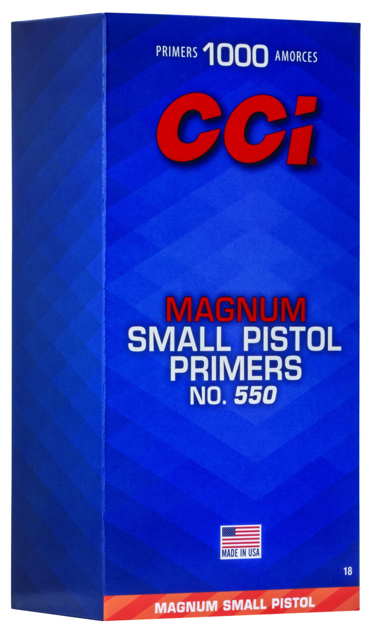 CCI 0018 Magnum Pistol No. 550 Small Pistol Multi Caliber Handgun 1000/Box