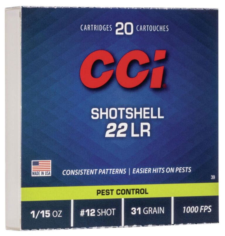 SHOTSHELL AMMO 22 LONG RIFLE #12 SHOT 22 LONG RIFLE SHOTSHELL #12 SHOT 20/BOX
