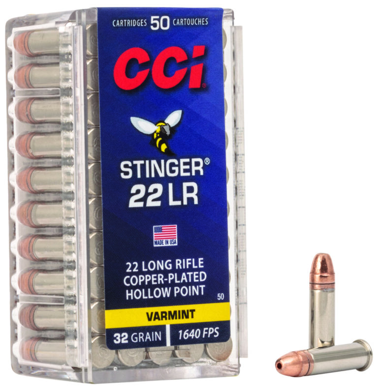 STINGER HYPERVELOCITY AMMO 22 LONG RIFLE 32GR COPPER PLATED HP 22 LONG RIFLE 32GR COPPER PLATED HOLLOW POINT 50/BOX