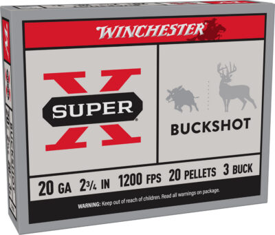 Winchester Ammo XB203 Super X  20Gauge 2.75″ 20Pellets 3Buck Shot 5 Per Box/50 Case