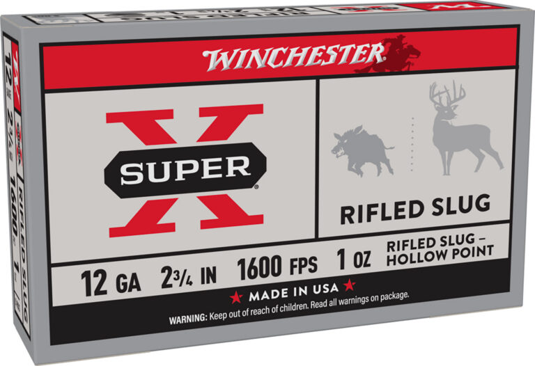 SUPER-X 12 GAUGE 1OZ RIFLED SLUG SHOTGUN AMMO SUPER-X 12 GAUGE 2-3/4'' 1 OZ RIFLED SLUG HOLLOW POINT 5/BOX