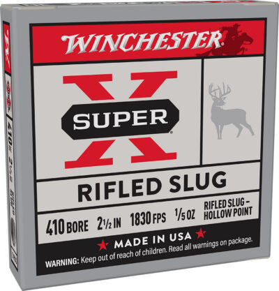 Winchester Ammo X41RS5 Super X  410Gauge 2.50″ 1/5oz Rifled Slug Shot 5 Per Box/50 Case