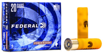 Federal F2072B Power-Shok Magnum 20Gauge 3″ 18Pellets 1 1/4oz 2BuckShot 5 Per Box/50 Case