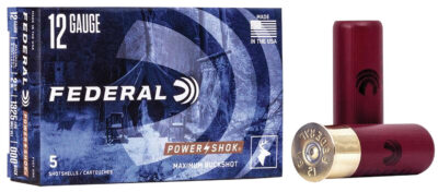 Federal F127000 Power-Shok Magnum 12Gauge 2.75″ 8Pellets 000BuckShot 5 Per Box/50 Case