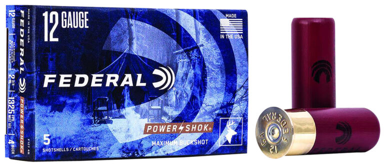 Federal F1274B Power-Shok Magnum 12Gauge 2.75" 27Pellets 1 1/4oz 4BuckShot 5 Per Box/50 Case