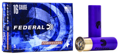 Federal F1641B Power-Shok Magnum 16Gauge 2.75″ 12Pellets 1 3/16oz 1BuckShot 5 Per Box/50 Case