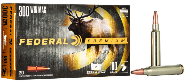 Federal P300WD2 Premium 300 Win Mag 180 gr Nosler Partition (NP) 20 Bx/ 10 Cs