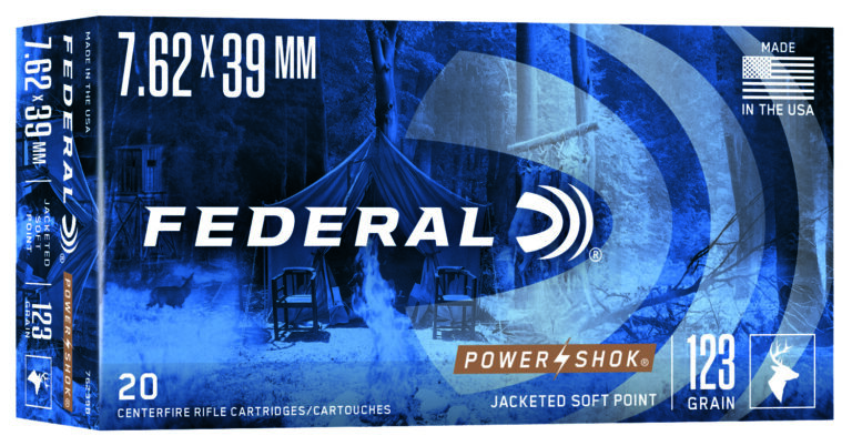 Federal 76239B Power-Shok  7.62x39mm 123gr Jacketed Soft Point 20 Per Box/10 Case