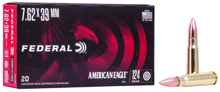 AMERICAN EAGLE AMMO 7.62X39MM 124GR FMJ AMERICAN EAGLE 7.62X39MM 124GR FULL METAL JACKET 20/BOX