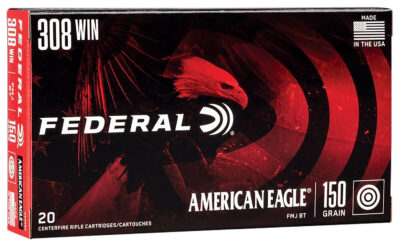 Federal AE308D American Eagle Rifle 308Win 150gr Full Metal Jacket Boat Tail 20 Per Box/25 Case