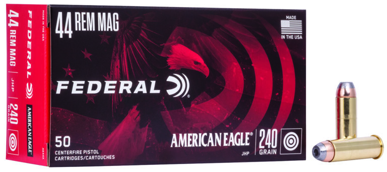 FEDERAL 44 REM MAG 240GR JACKETED HOLLOW POINT AMMO 50RD