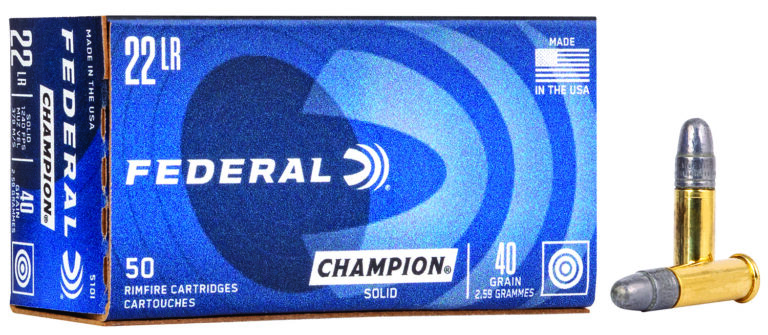 FEDERAL  22 LR HV LIGHTNING 40GR SOLID CHAMPION AMMO 50RD